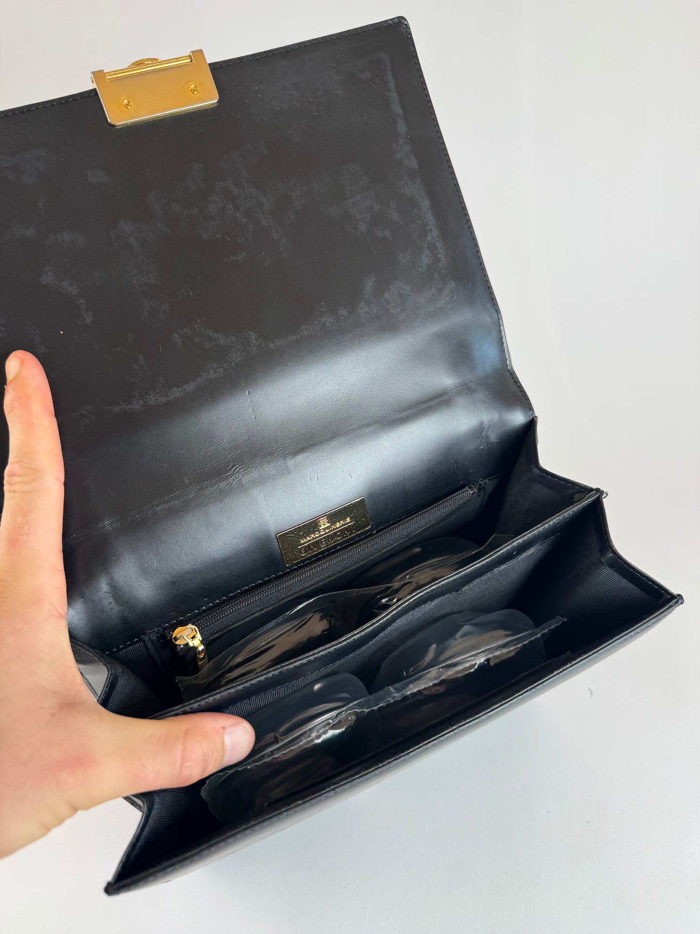 Vintage Givenchy 4G Patent Leather bag black