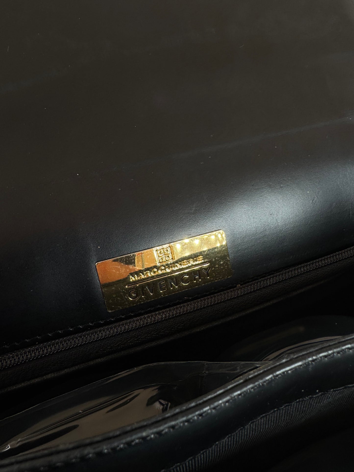 Vintage Givenchy 4G Patent Leather bag black