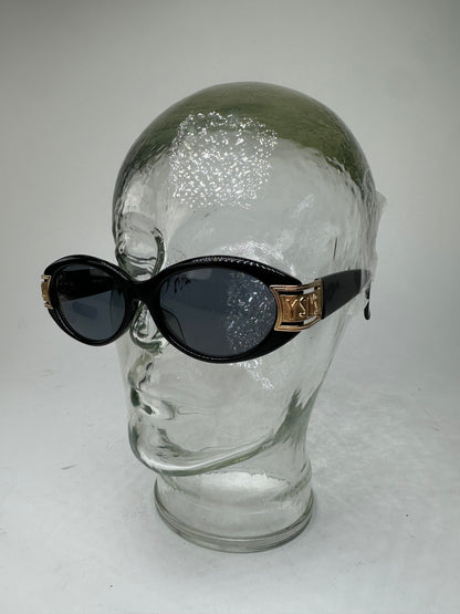 Vintage Yves Saint Laurent Sunglasses Black Gold YSL Logo