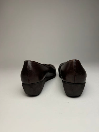 Vintage Bottega Veneta Intrecciato Leather Loafer Brown 37C