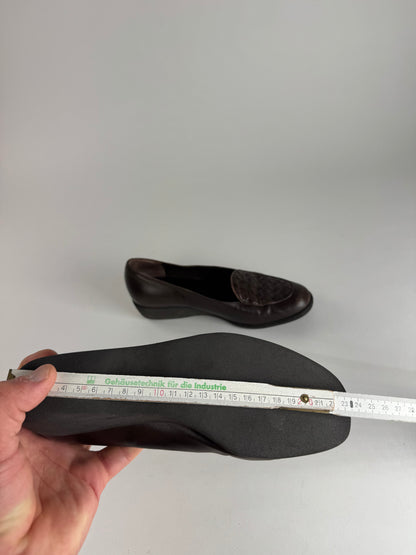 Vintage Bottega Veneta Intrecciato Leather Loafer Brown 37C