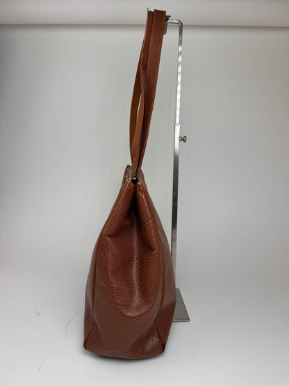 Vintage Salvatore Ferragamo Snake style leather bag brown