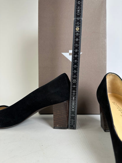 Vintage Bottega Veneta Suede Block Heel Pumps Black