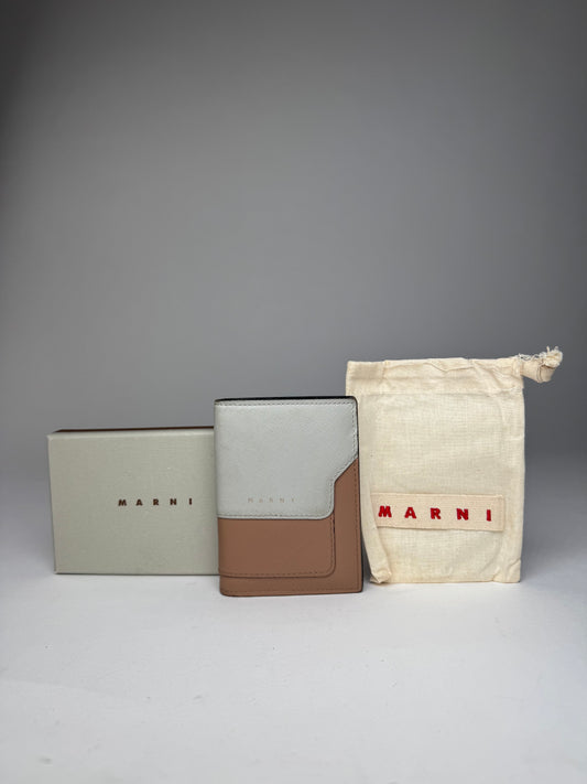 Vintage Marni Bicolor Leather Wallet Grey Brown
