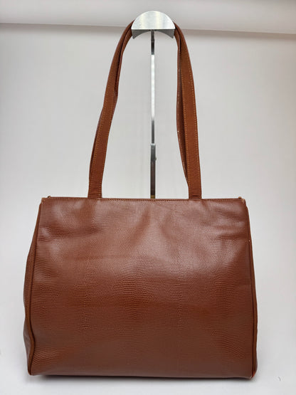 Vintage Salvatore Ferragamo Snake style leather bag brown