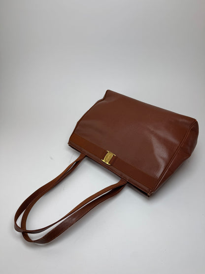 Vintage Salvatore Ferragamo Snake style leather bag brown