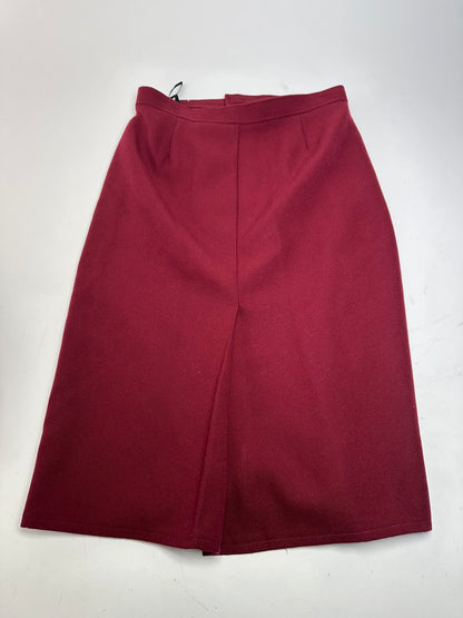 Vintage Chloe Wool Skirt Burgundy FR42