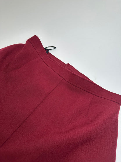 Vintage Chloe Wool Skirt Burgundy FR42