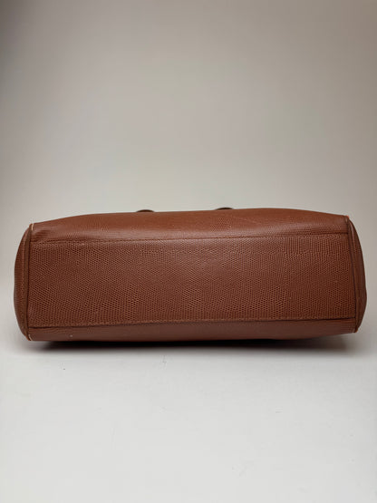 Vintage Salvatore Ferragamo Snake style leather bag brown