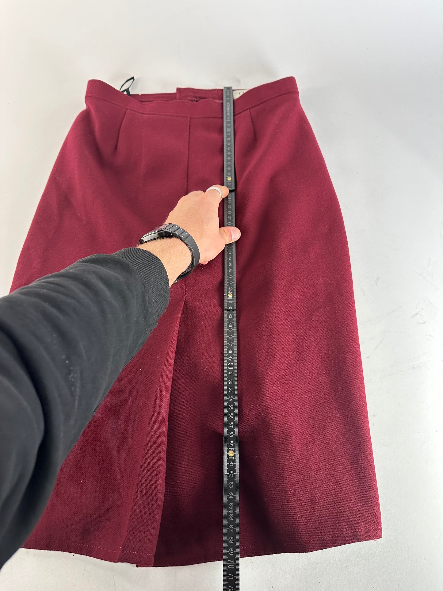 Vintage Chloe Wool Skirt Burgundy FR42