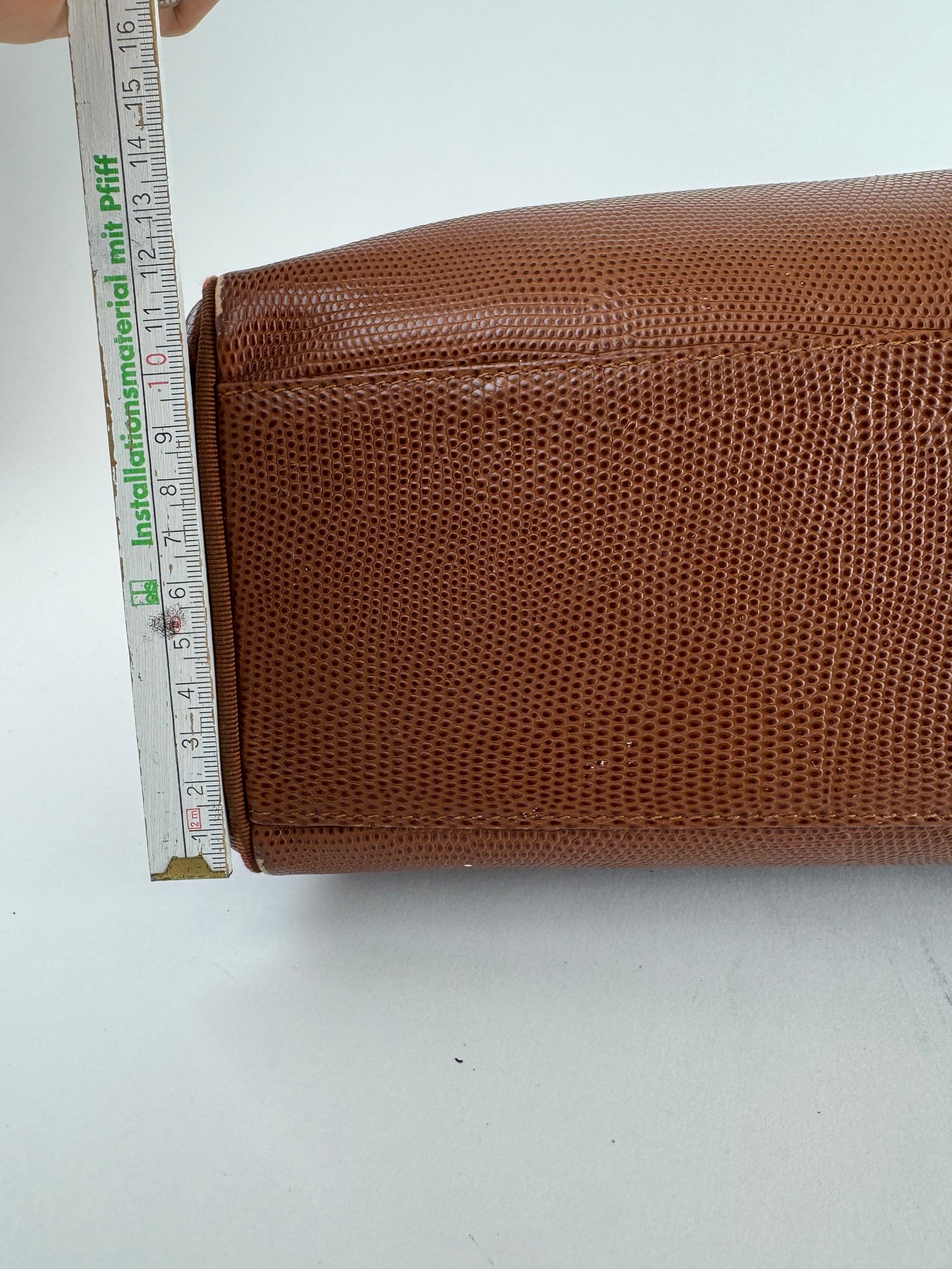 Vintage Salvatore Ferragamo Snake style leather bag brown