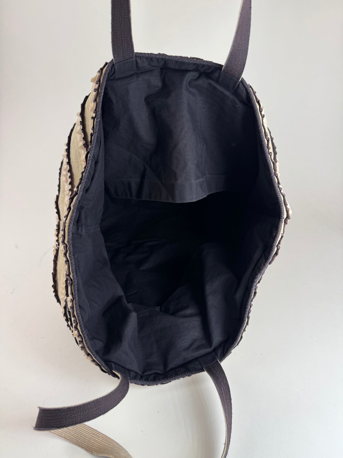 Vintage Tamasha Issey Miyake Cotton Wool Tote bag white beige