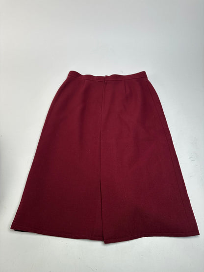 Vintage Chloe Wool Skirt Burgundy FR42