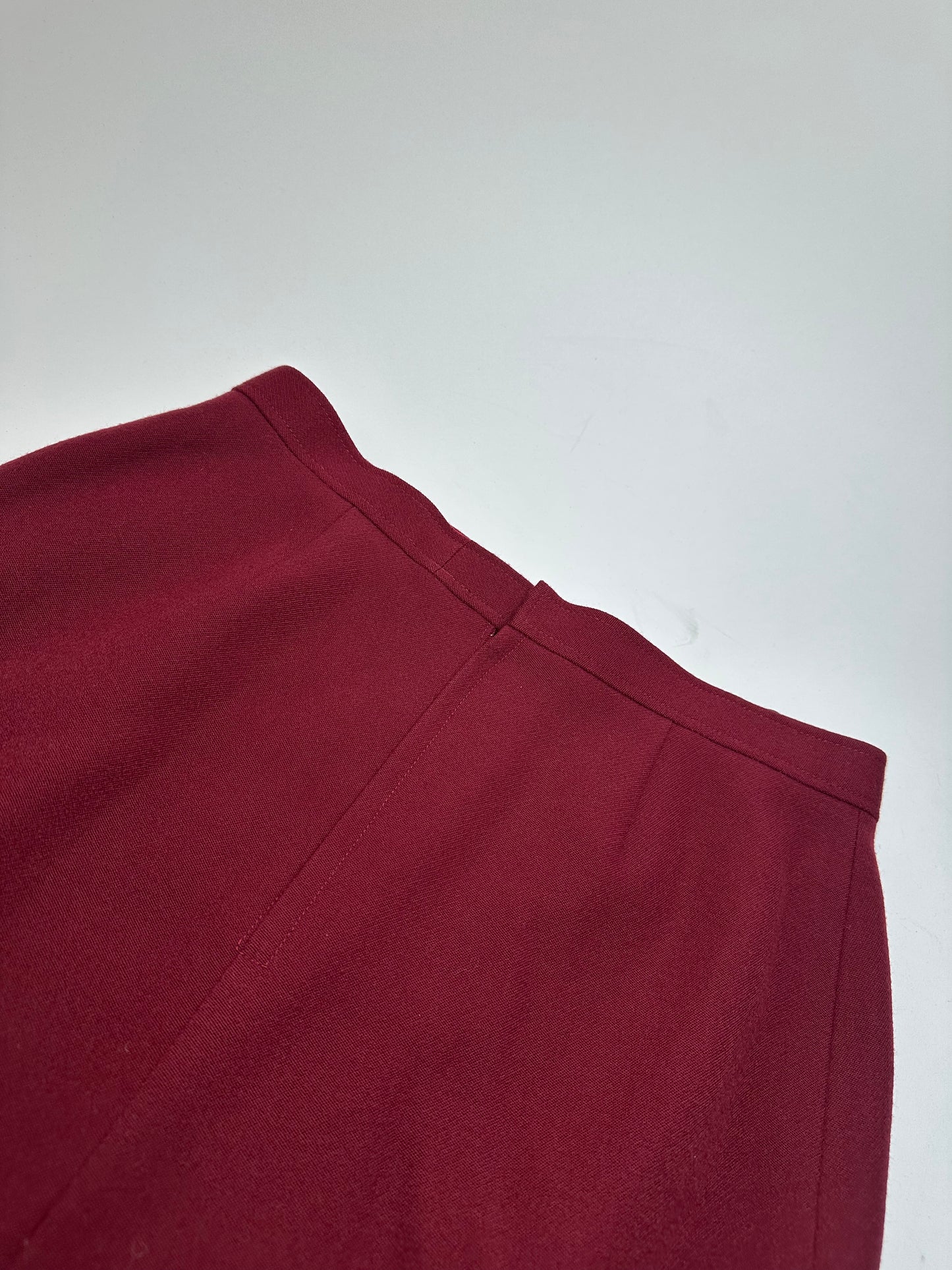 Vintage Chloe Wool Skirt Burgundy FR42