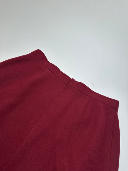 Vintage Chloe Wool Skirt Burgundy FR42