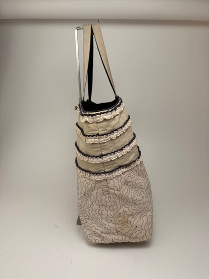 Vintage Tamasha Issey Miyake Cotton Wool Tote bag white beige