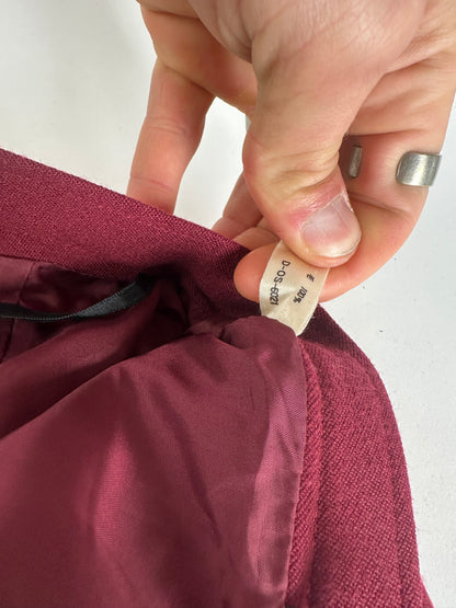 Vintage Chloe Wool Skirt Burgundy FR42