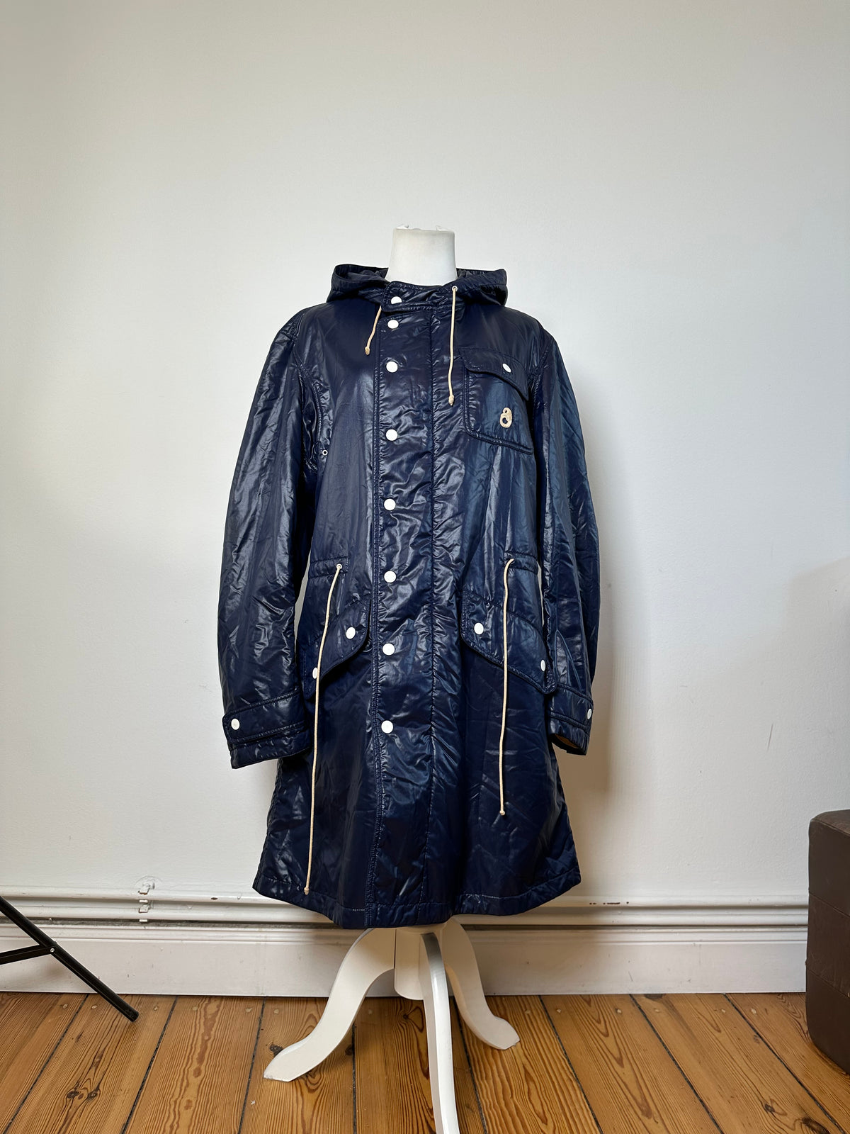 Vintage Courreges Men's Long Rain Jacket Navy L