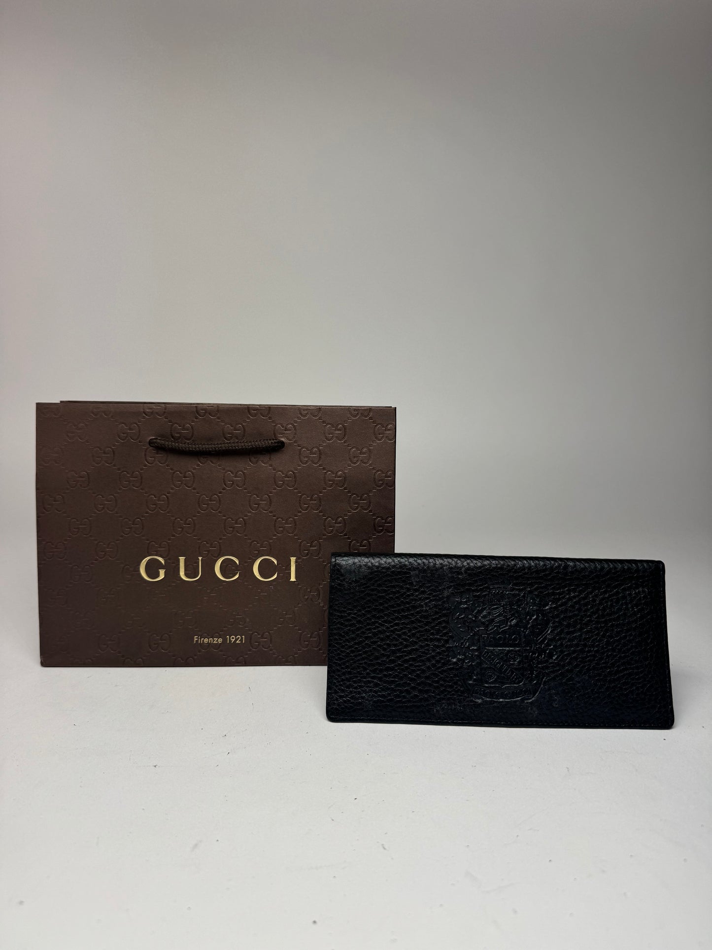 Vintage Paolo Gucci Leather Card Holder / ID holder black