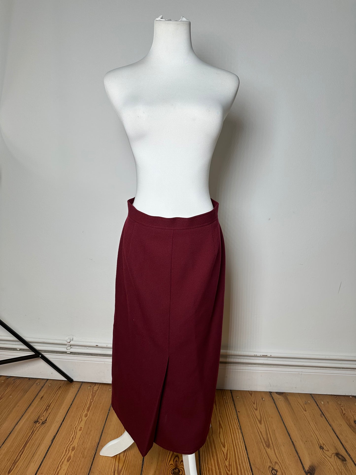 Vintage Chloe Wool Skirt Burgundy FR42