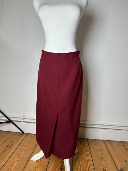 Vintage Chloe Wool Skirt Burgundy FR42