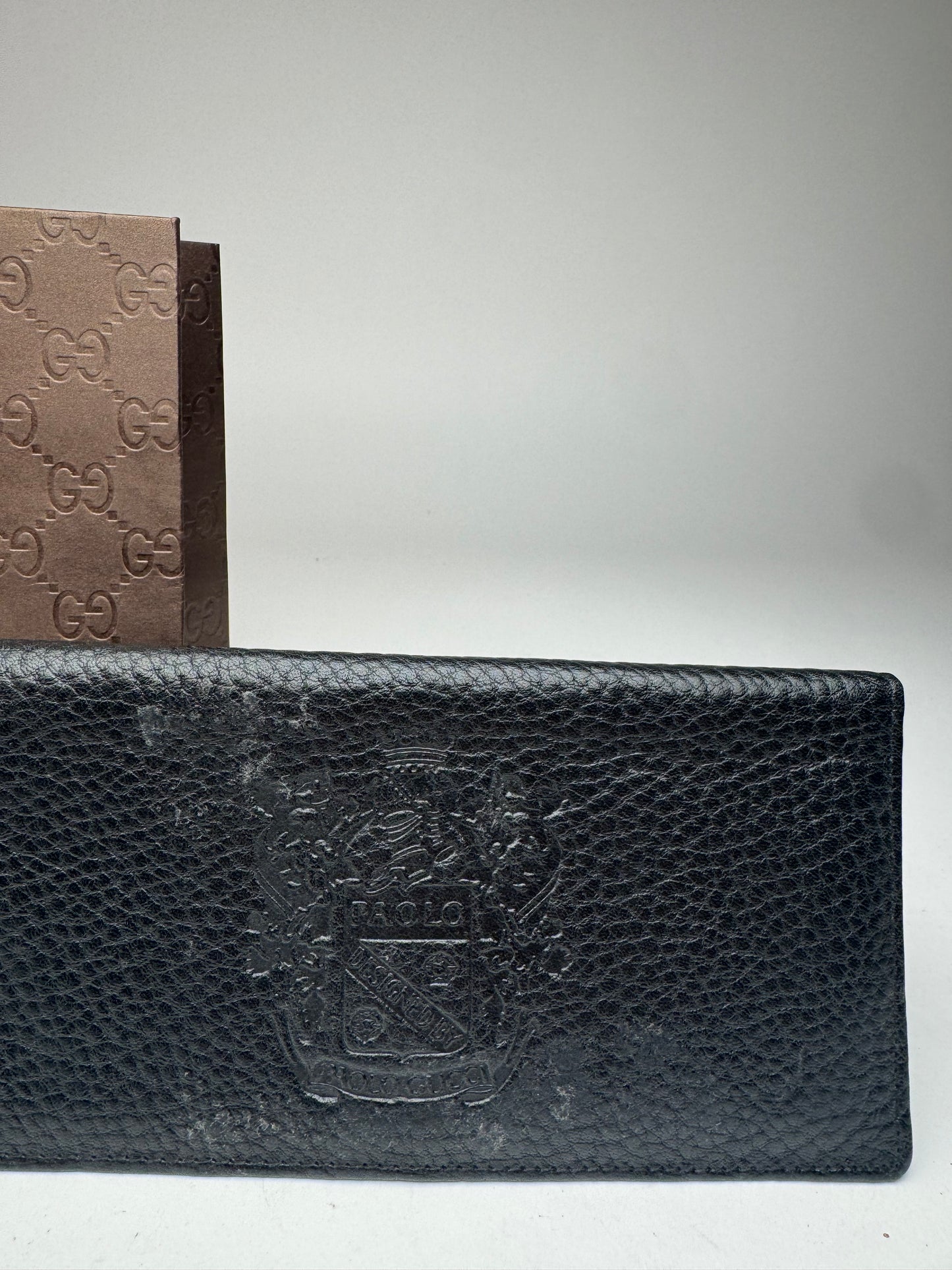 Vintage Paolo Gucci Leather Card Holder / ID holder black