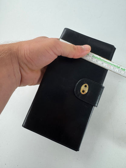Vintage Celine Paris Triomphe Leather Wallet Black