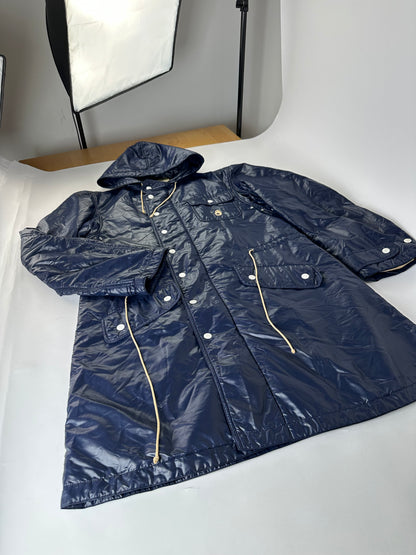 Vintage Courreges Men's Long Rain Jacket Navy L