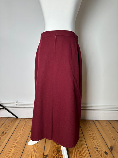 Vintage Chloe Wool Skirt Burgundy FR42
