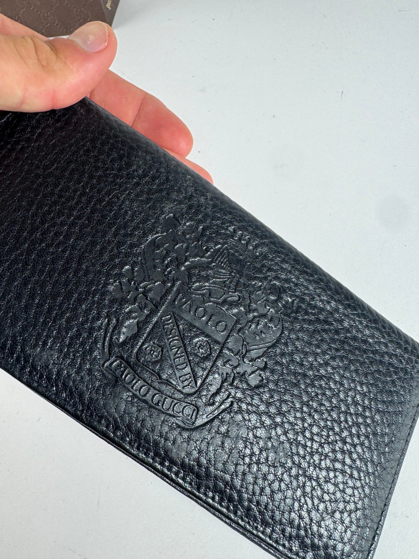 Vintage Paolo Gucci Leather Card Holder / ID holder black