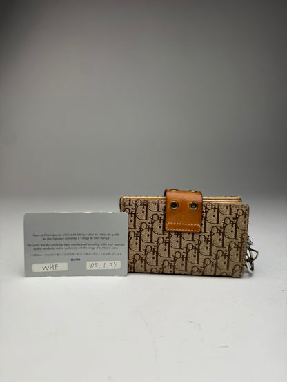 Vintage Dior Oblique Monogram Key Holder / Card Holder Beige Brown