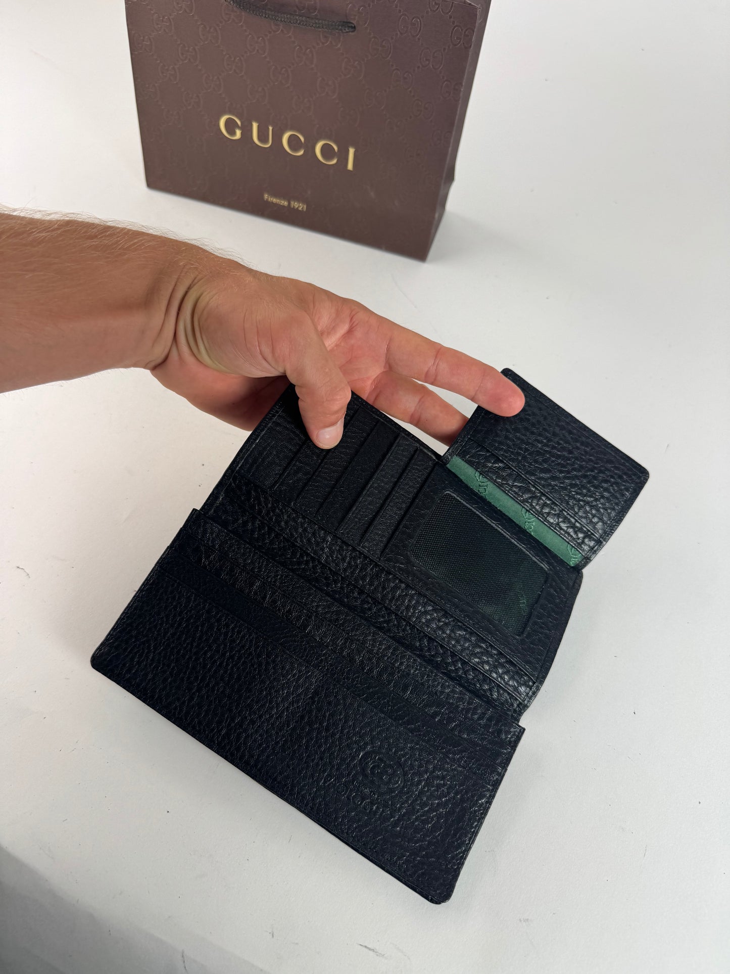 Vintage Paolo Gucci Leather Card Holder / ID holder black