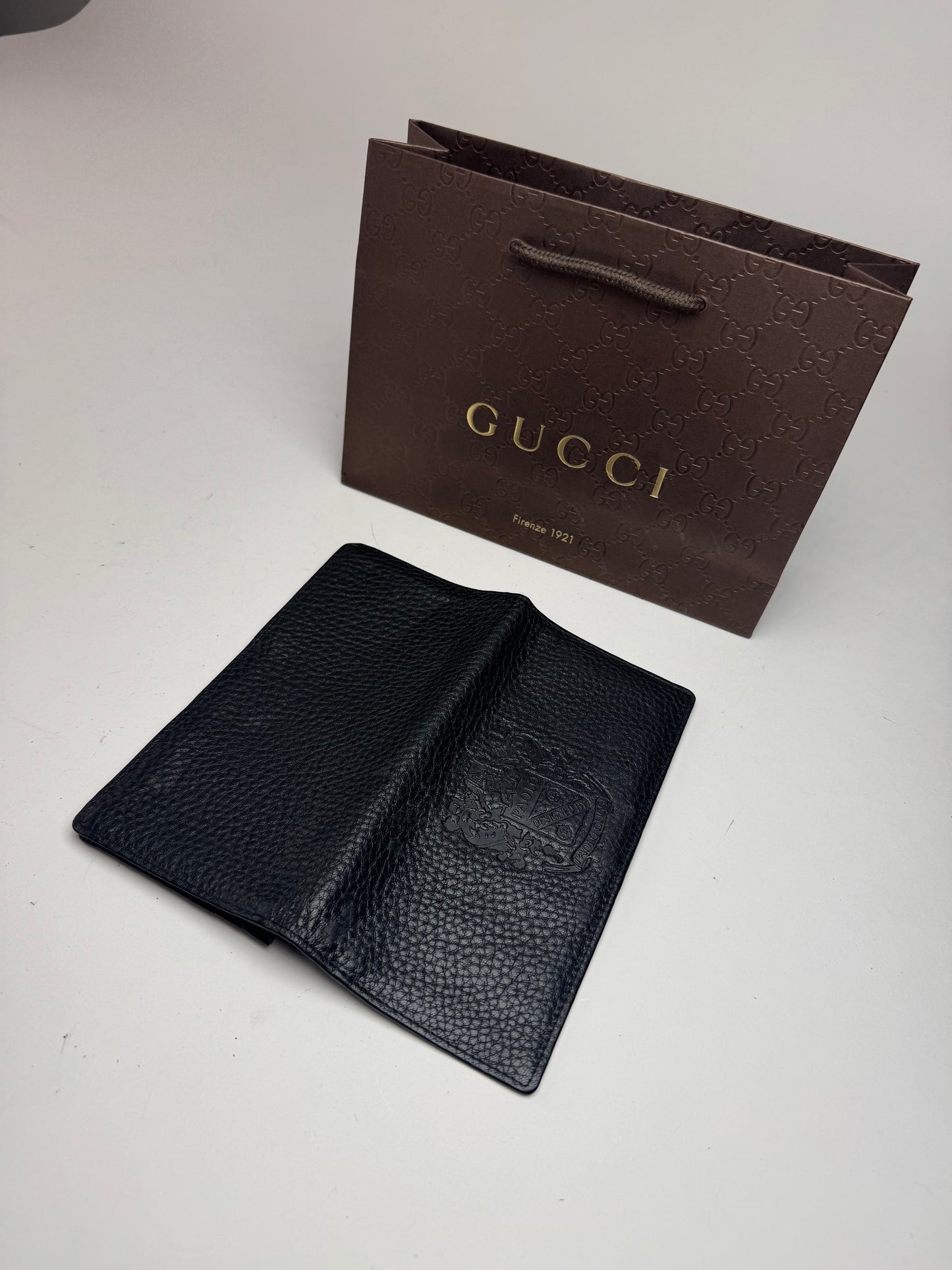 Vintage Paolo Gucci Leather Card Holder / ID holder black