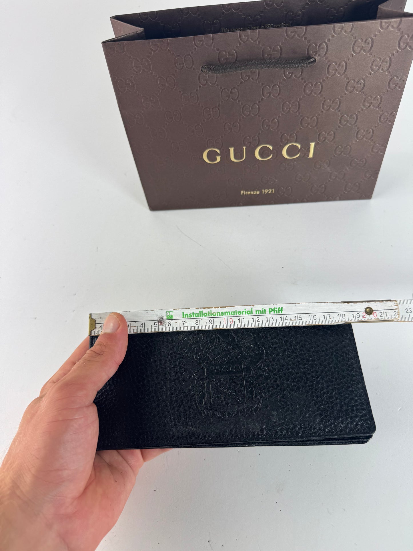 Vintage Paolo Gucci Leather Card Holder / ID holder black