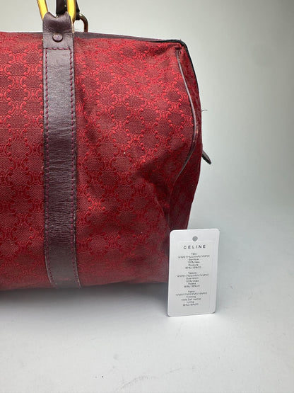 Vintage Celine Paris Triomphe Monogram Boston Bag Purple