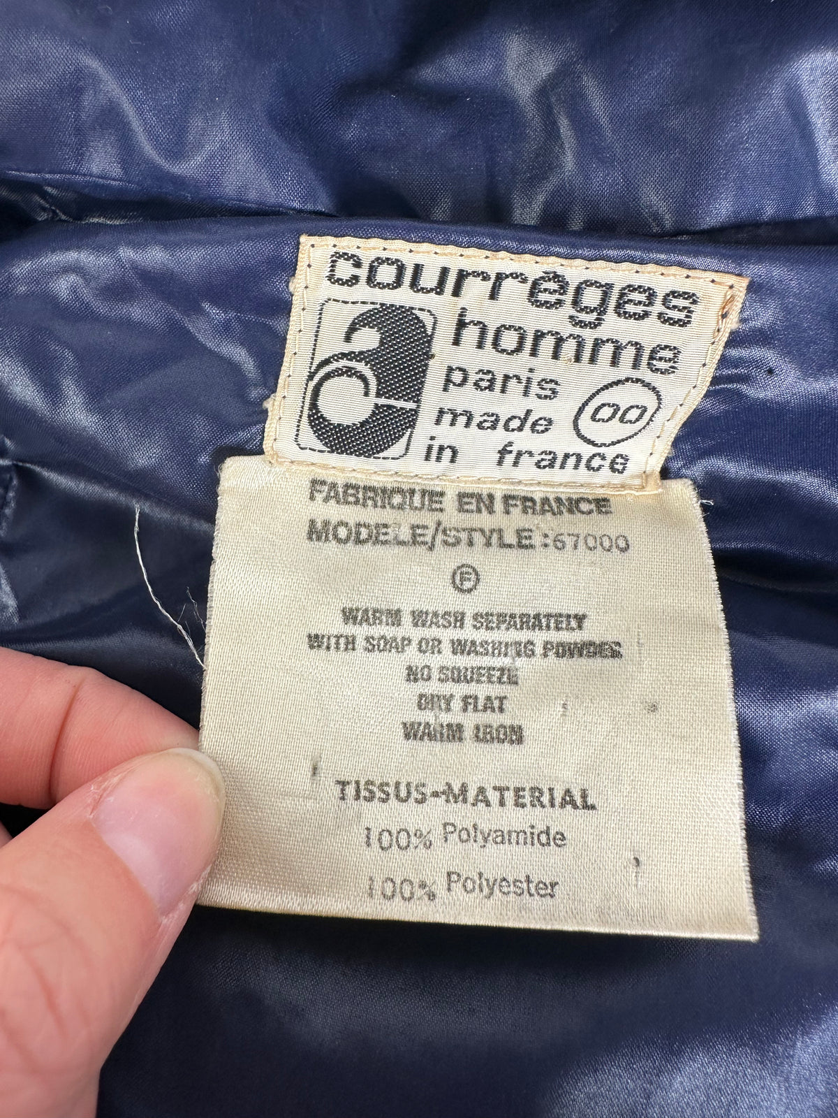 Vintage Courreges Men's Long Rain Jacket Navy L