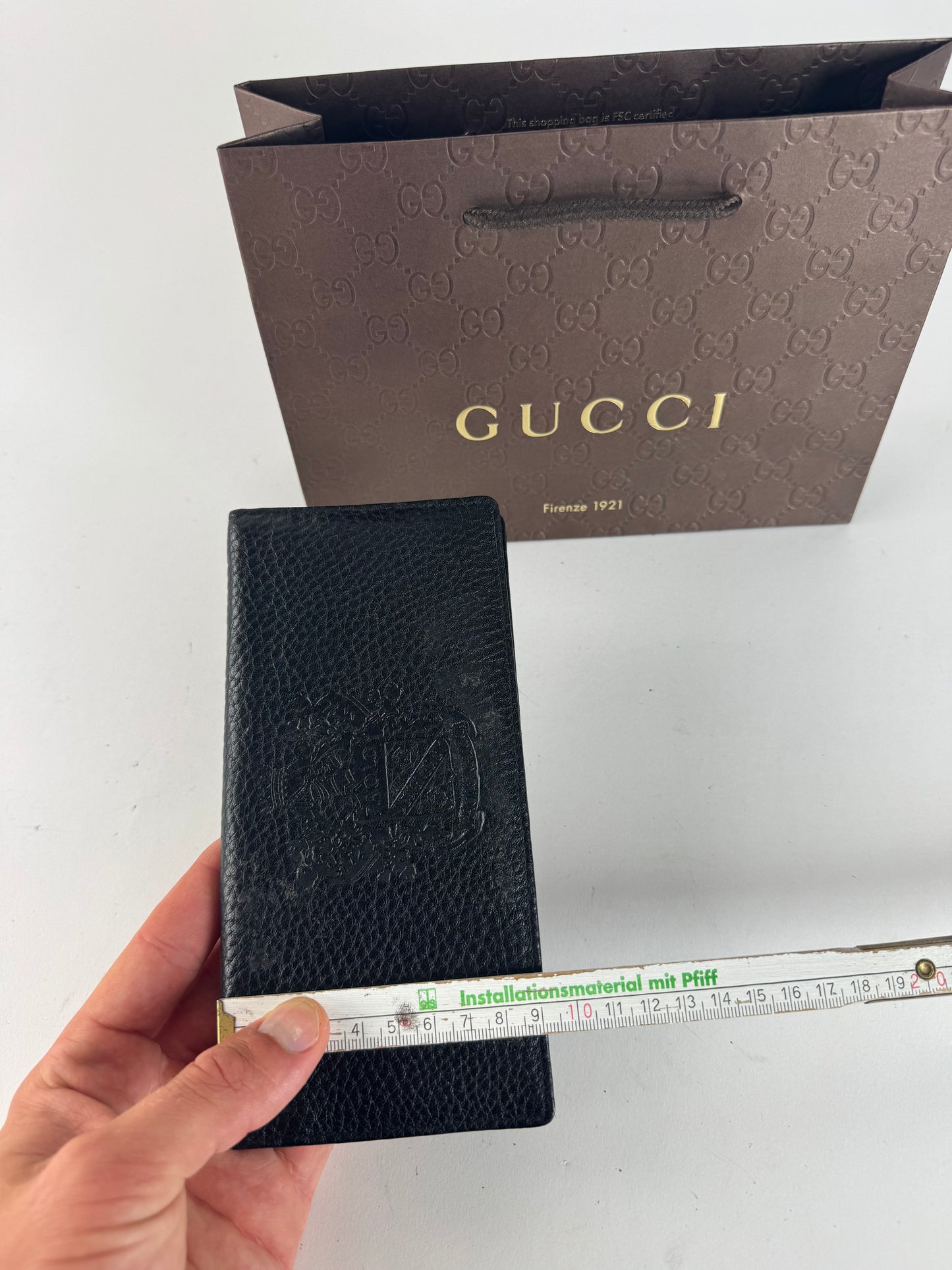 Vintage Paolo Gucci Leather Card Holder / ID holder black