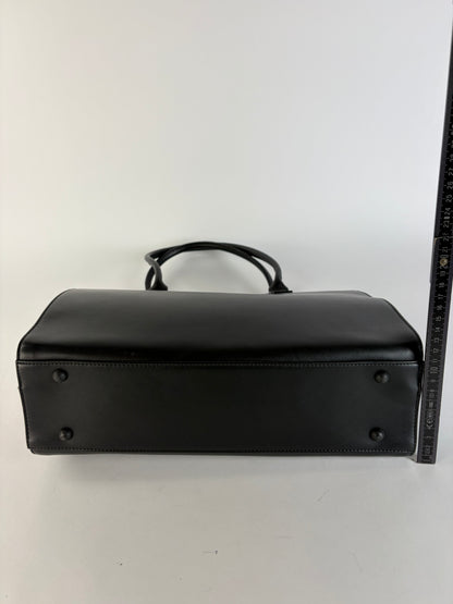 Vintage Courrèges AC Logo Structured Tote Bag Black Silver