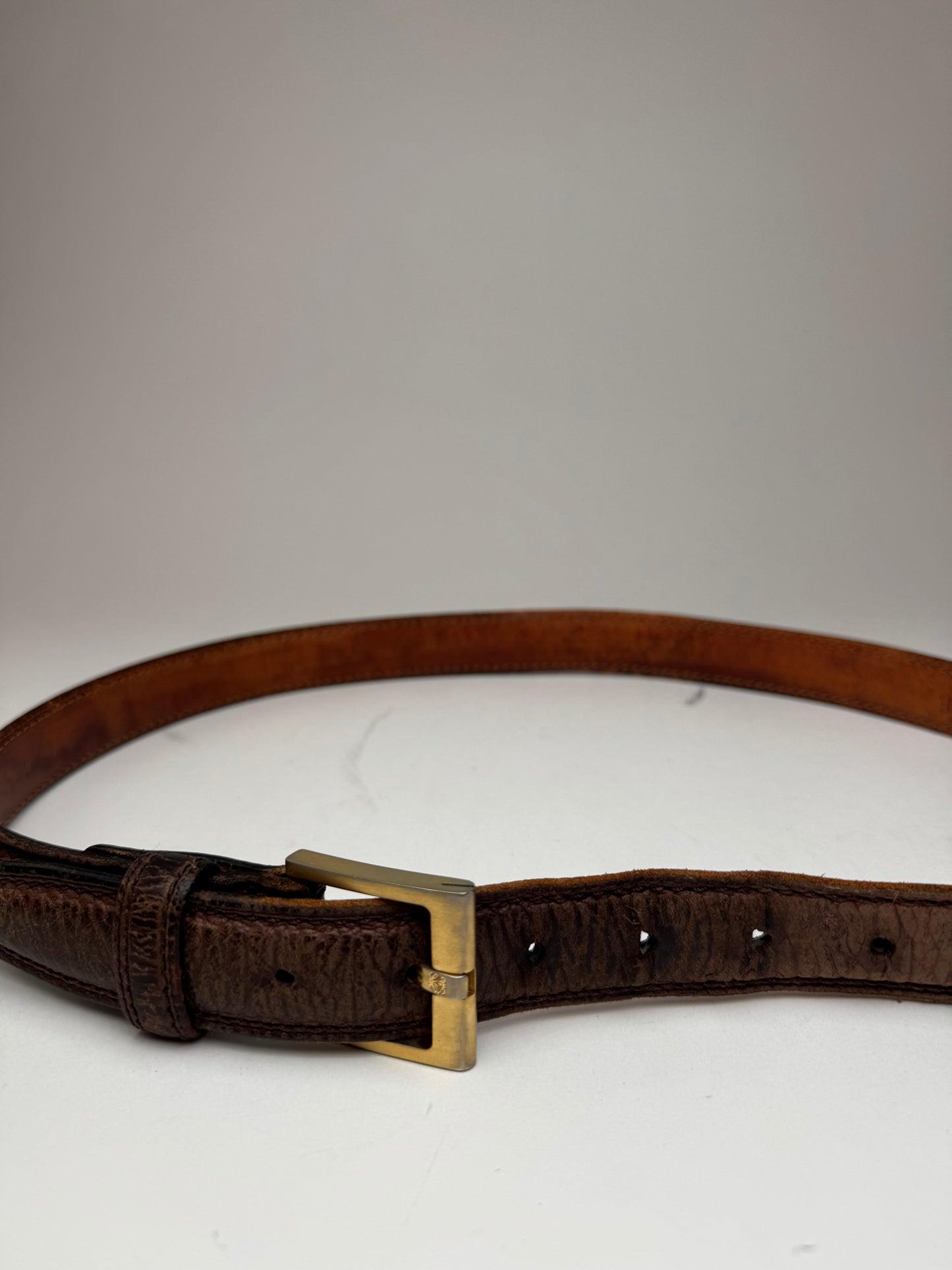 Vintage Loewe Madrid Leather belt brown