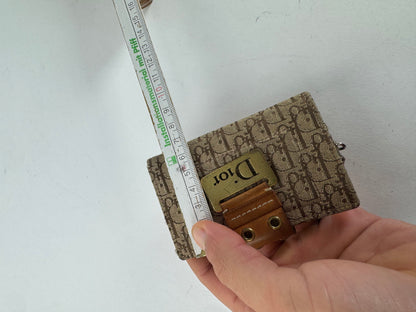 Vintage Dior Oblique Monogram Key Holder / Card Holder Beige Brown