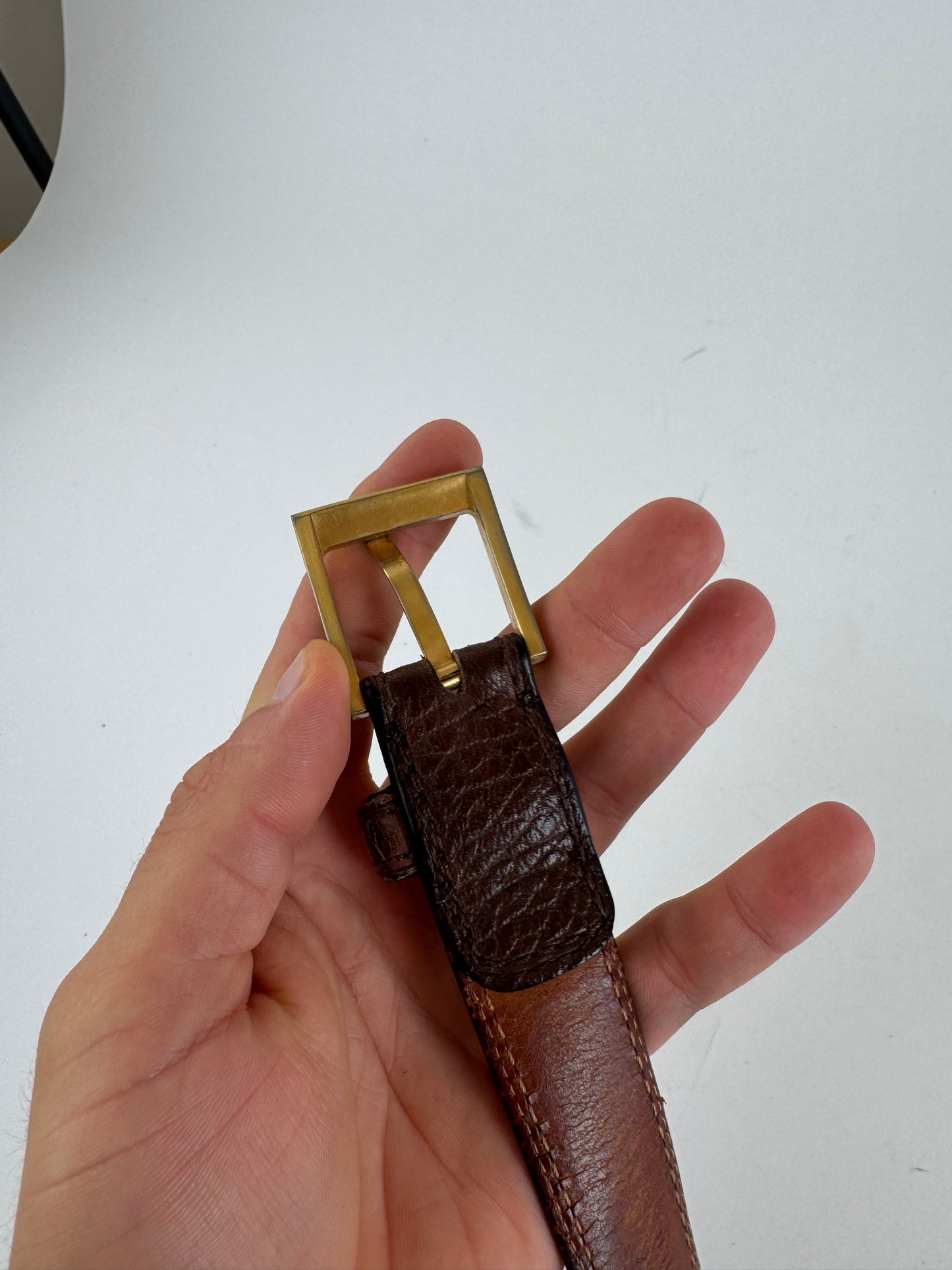 Vintage Loewe Madrid Leather belt brown