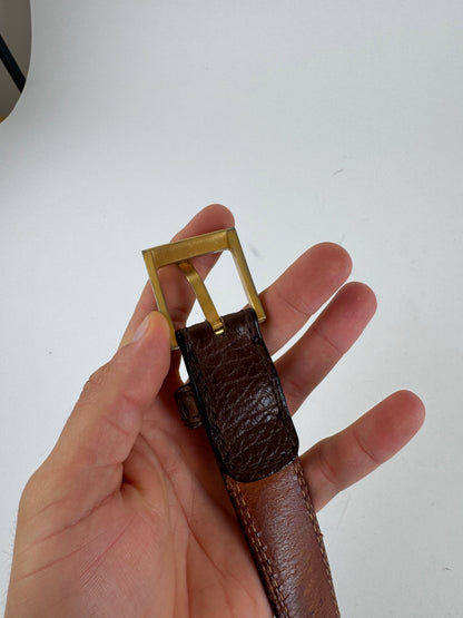 Vintage Loewe Madrid Leather belt brown