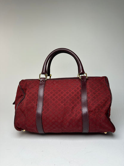 Vintage Celine Paris Triomphe Monogram Boston Bag Purple
