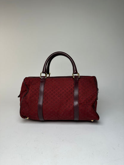 Vintage Celine Paris Triomphe Monogram Boston Bag Purple