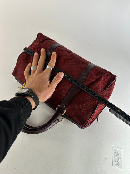 Vintage Celine Paris Triomphe Monogram Boston Bag Purple