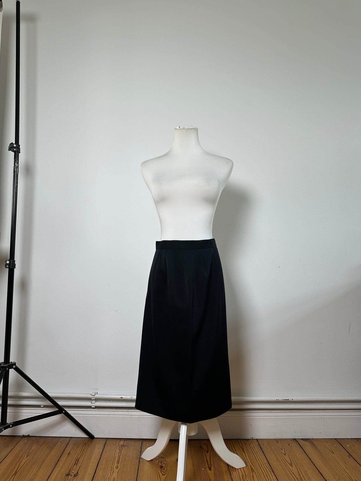 Vintage Dior Wool Blend Skirt Black L