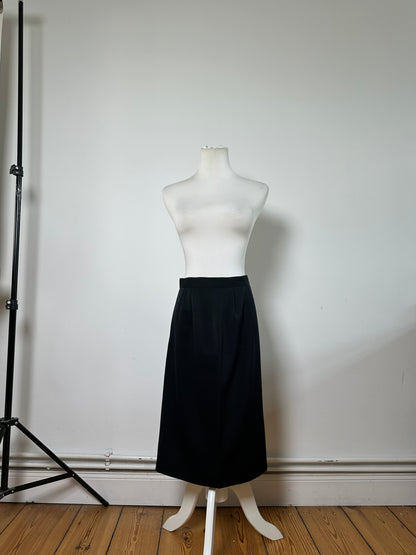Vintage Dior Wool Blend Skirt Black L