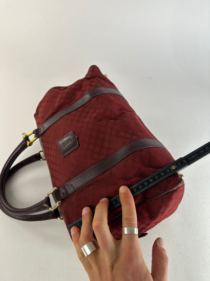 Vintage Celine Paris Triomphe Monogram Boston Bag Purple