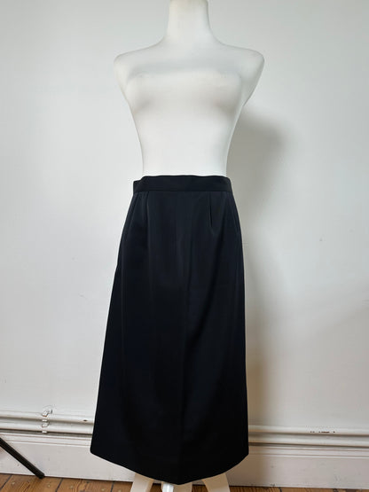 Vintage Dior Wool Blend Skirt Black L