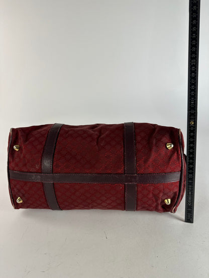 Vintage Celine Paris Triomphe Monogram Boston Bag Purple